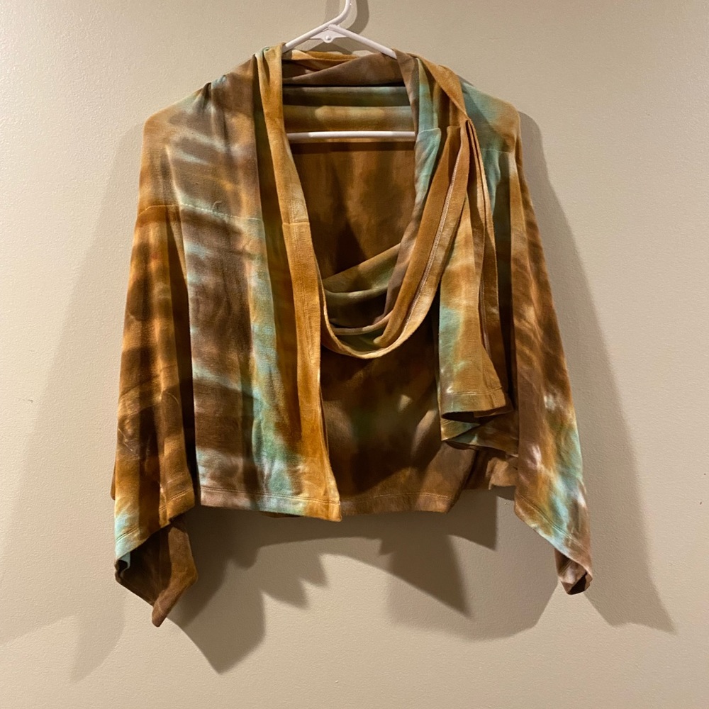 Women’s  custom tie-dye shirt dolman style Off the shoulder size small/medium